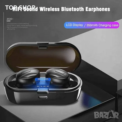 Слушалки Xawy, 5.0 безжични слушалки в ухото, стерео звук, микрофон, за iOS, Android, снимка 2 - Безжични слушалки - 49445125