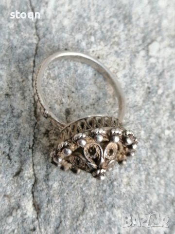 Филигранен сребърен пръстен , снимка 4 - Антикварни и старинни предмети - 42893608
