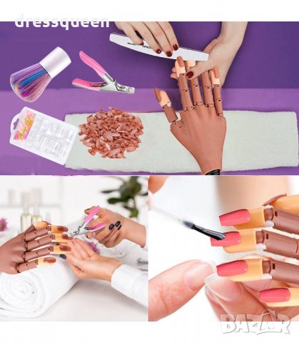 3089 Изкуствена ръка за маникюр със 100 бр. нокти, снимка 5 - Педикюр и маникюр - 34248511