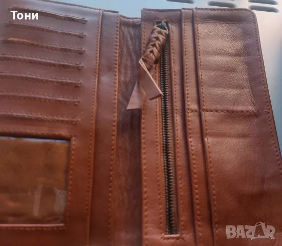 Ново Дамско Стилно Портмоне Изцяло От Естествена Кожа , снимка 2 - Портфейли, портмонета - 56131217