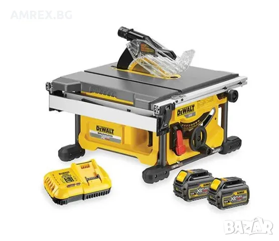 Акумулаторен настолен циркуляр DeWALT XR FLEXVOLT 54V – 210 мм, 2×6.0 Ah
