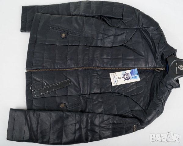 Дамско яке от естествена кожа в тъмносиньо марка Jimmy Sanders - M, снимка 4 - Якета - 30351374