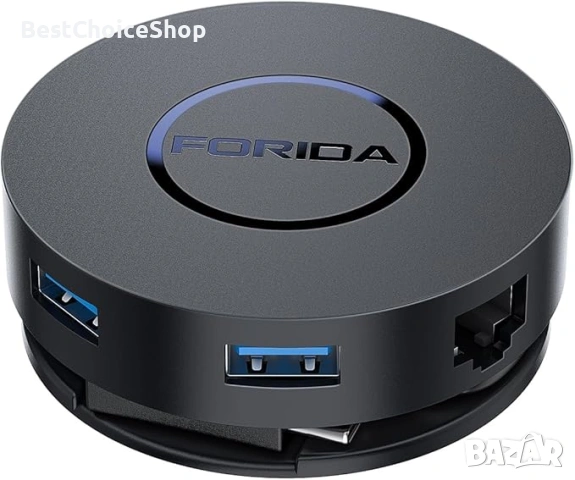 FORIDA - 7 in 1 Мини USB C докинг станция, снимка 2 - Кабели и адаптери - 54153774