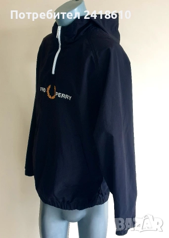 Fred Perry Embroidered Overhead Shell Jacket Half Zip Mens Size M НОВО! ОРИГИНАЛ! Мъжкo Анорак Яке !, снимка 11 - Якета - 53716299