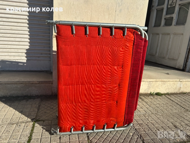  немски сгъваем шезлонг / походно легло тип „къмпинг“ с метална рамка и мек матрак, снимка 2 - Къмпинг мебели - 52914947