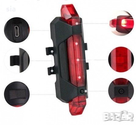 Заден стоп за велосипед с USB, снимка 2 - Аксесоари за велосипеди - 32034270