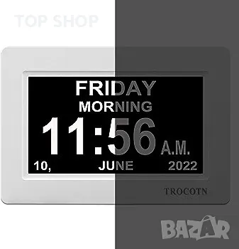 TROCOTN 7-инчов цифров часовник, календар, снимка 7 - Друга електроника - 48793291