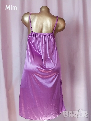 М Сатенена нощница в лилаво , снимка 3 - Нощници - 53992078