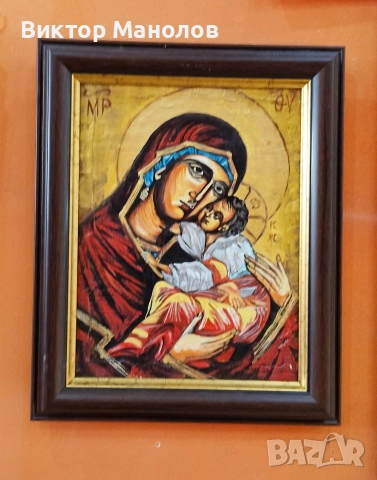 Рисувани икони 20/25см. , снимка 4 - Икони - 19279213