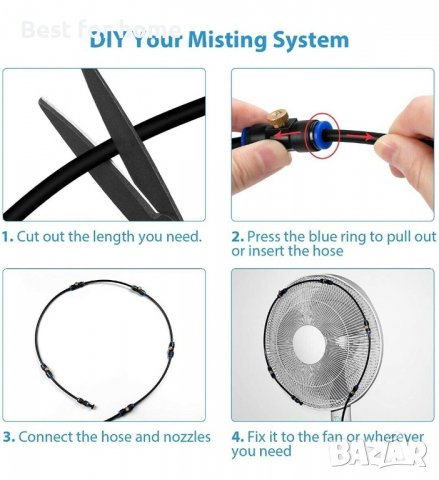 Система за охлаждаща мъгла Lifeegrn, система за външно мъгла за вътрешен двор,, снимка 2 - Други стоки за дома - 39409096
