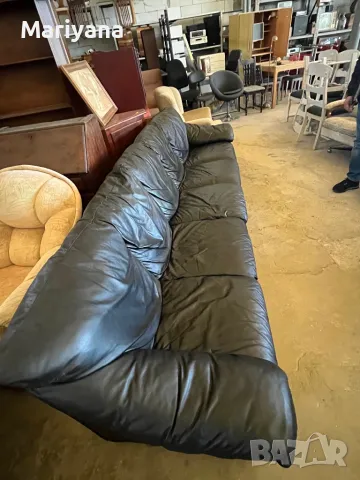 Ъглов / Прав диван - Естествена кожа , снимка 8 - Дивани и мека мебел - 50065311