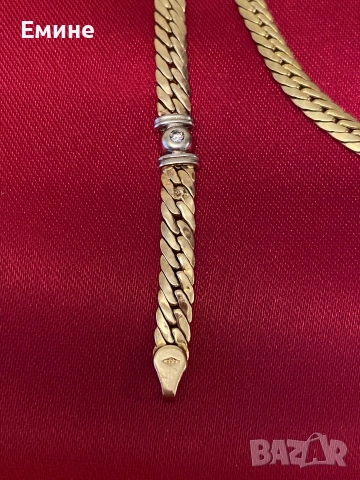 Колие със гривна 14к злато със диаманти, снимка 6 - Колиета, медальони, синджири - 52956367