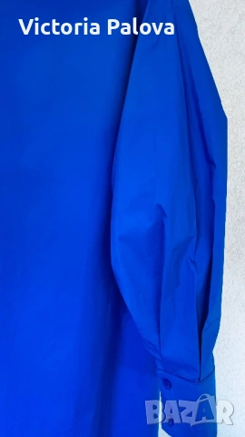 Ефектна италианска рокля - риза  LUMINA, кралско синьо, 100% памук, снимка 10 - Рокли - 54164733