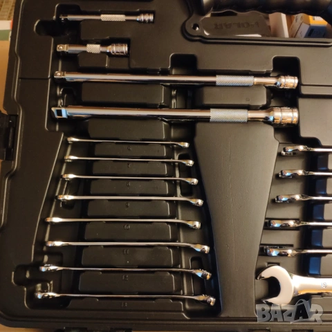 Halfords Advanced 150части 1/4 3/8 1/2 гедоре /гидория къси дълги вложки ключове комплект, снимка 9 - Куфари с инструменти - 52920145