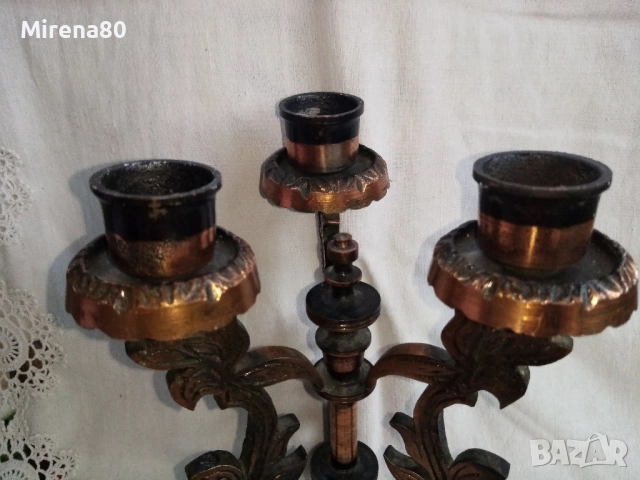 Винтидж свещник, снимка 3 - Антикварни и старинни предмети - 51597982
