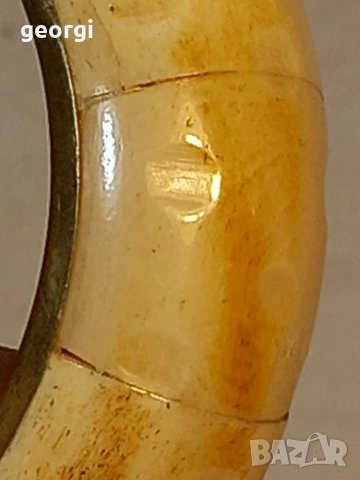 Ретро гривна от кост и скъпоценен камък лапис лазули, снимка 6 - Гривни - 38260603