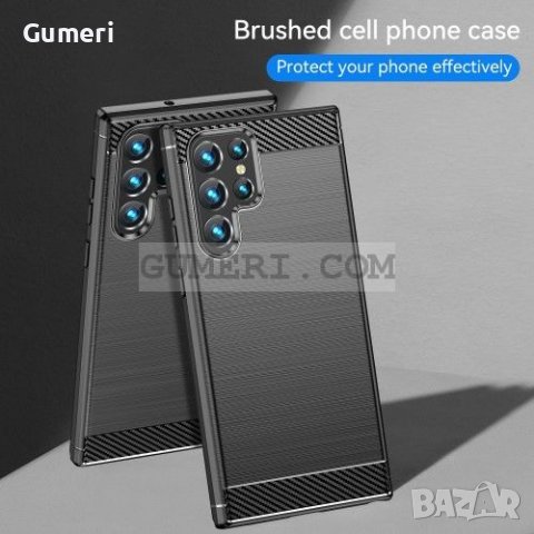 Samsung Galaxy S22 Ultra 5G Противоударен Силиконов Гръб - Карбон, снимка 6 - Калъфи, кейсове - 36850504