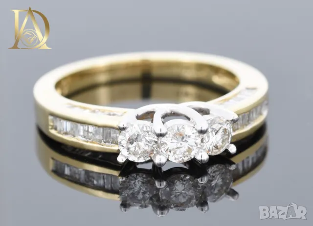 Нов Златен Пръстен с 1.03кт Естествени Диаманти, снимка 5 - Пръстени - 48503612