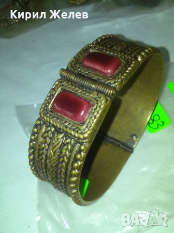 ВЪЗРОЖДЕНСКА БРОНЗОВА ГРИВНА с ЧЕРВЕНИ КАМЪНИ за НОСИЯ 2207, снимка 5 - Антикварни и старинни предмети - 29614520