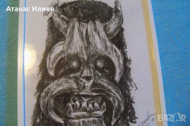 "Кукер" 1 картина на худ. Десислава Илиева, снимка 3 - Картини - 32086757