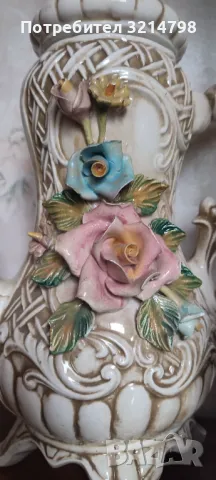 Порцеланова ваза Bassano и Capodimonte , снимка 5 - Антикварни и старинни предмети - 47962862