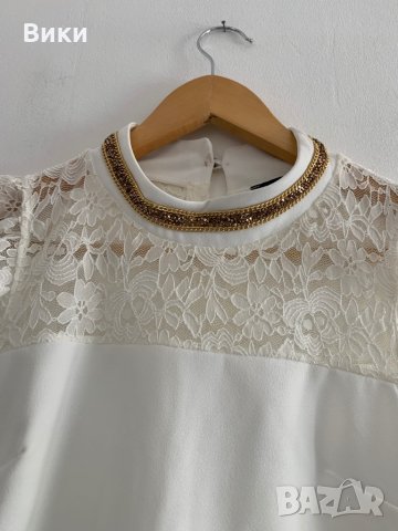 Красива дамска блуза с дантела, снимка 3 - Тениски - 29085518