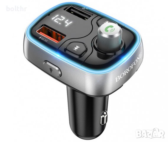 Блутут трансмитер Borofone BC32, MP3, Bluetooth, 2xUSB QC 3.0 18W, снимка 1