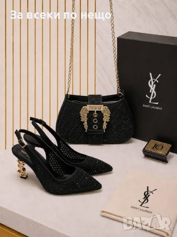 Yves Saint Laurent Дамски Черни Обувки На Ток Код E148, снимка 5 - Дамски обувки на ток - 55800072