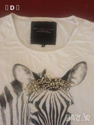  Philipp plein блузка с блестящи камъни- М, снимка 4 - Тениски - 33783849