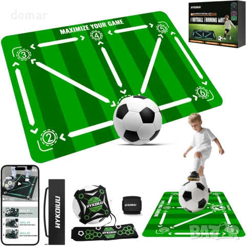 Тренировъчна постелка за футбол с треньор за удари 90 x 60 см, снимка 1