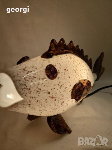 Стъклена риба лампа Murano, снимка 9 - Настолни лампи - 39146449