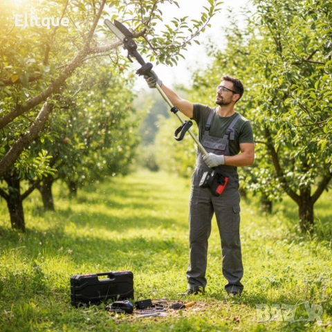 Акумулаторен мини верижен трион с телескопичен прът 21V 