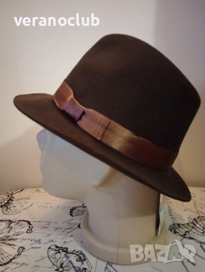 Мъжка филцова шапка Кафява, снимка 2 - Шапки - 39562531