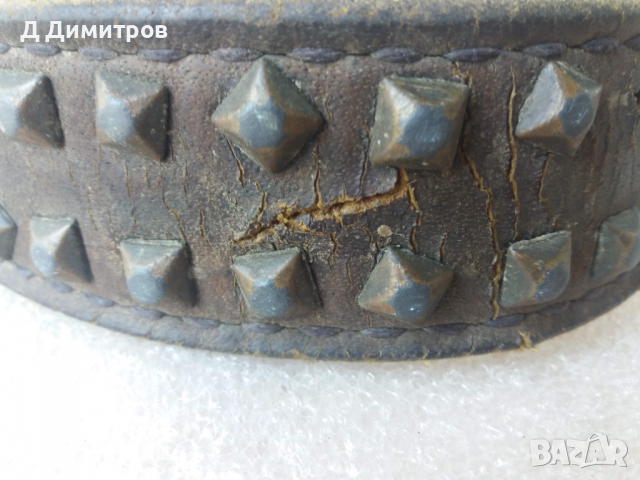 Занаятчийски кучешки нашийник от телешки кожа., снимка 4 - Други стоки за животни - 36521750