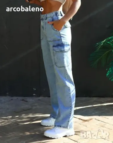 Дамски дънки с много джобове от пран деним, 3цвята , снимка 5 - Дънки - 48083698