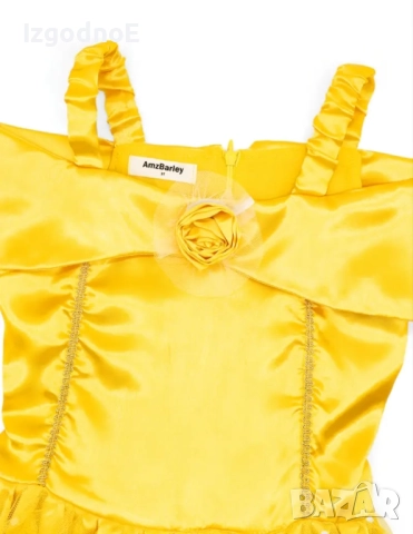 5-6г. Комплект карнавална рокля на принцеса + ръкавици и бижута аксесоари Хелоуин рокля , снимка 4 - Детски рокли и поли - 52011251