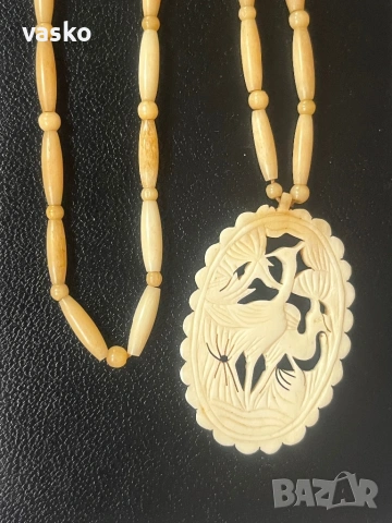 Стар гердан слонова кост, снимка 3 - Колиета, медальони, синджири - 53141577