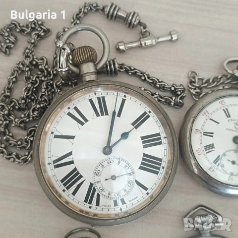 Швейцарски механични джобни часовници/Швейцарски механичен джобен часовник , снимка 4 - Стенни часовници - 51731497