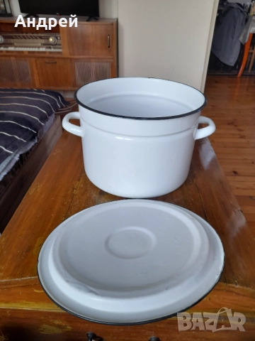 Стара Емайлирана тенджера #9, снимка 3 - Други ценни предмети - 52228384