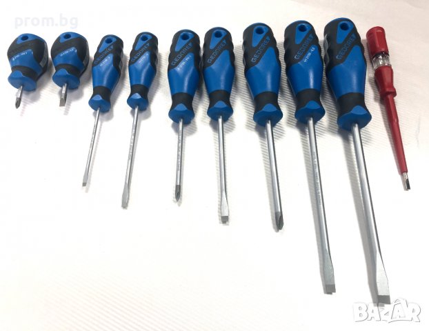 отвертки GEDORE 9 бр, прави, кръстати, 1 фазомер, внос от Германия, снимка 5 - Отвертки - 37193528