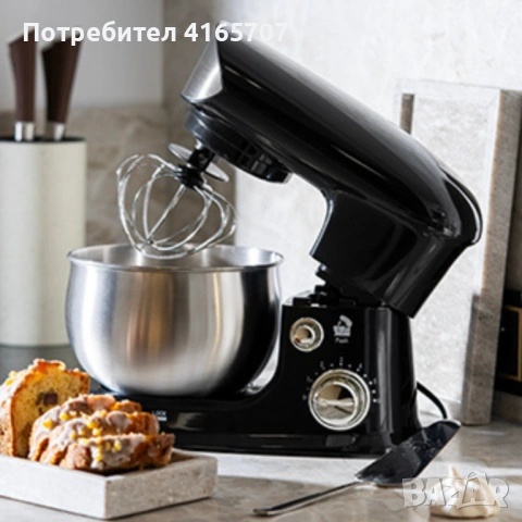 Мощен планетарен миксер 1200W с 6 скорости и неръждаема купа – готви като професионалист у дома