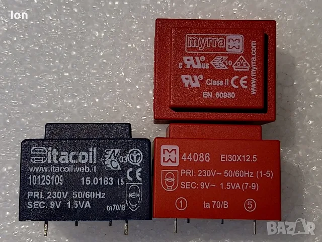 Трансформатори за печатен монтаж, заляти 230V-9V/160mA за ремонт на кафе машини 