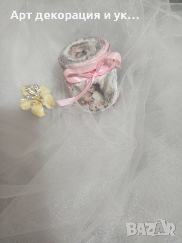 Декорирани  бурканчета за мед за подарък на Кръщене, снимка 3 - Декорация - 52739353