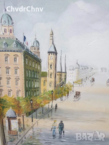 Hernandez 57х49см/2бр испански картини масло върху платно/градски пейзаж-Виена/картина дървена рамка, снимка 9 - Картини - 50953957