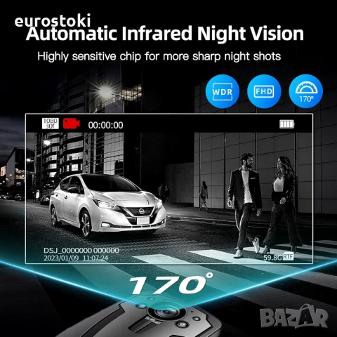 CAMMHD C8-32GB 2K/1296P телесна камера, 11-12 часа видеозапис, нощно виждане, IP67 водоустойчива , снимка 3 - Камери - 51086199