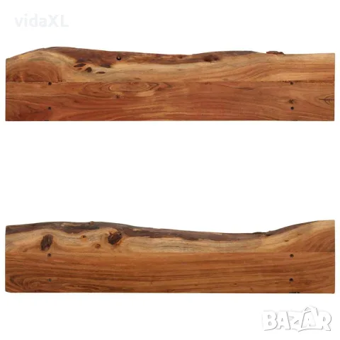 vidaXL Рафтове за стена, 2 бр, 90x20x18 см, акация масив, снимка 6 - Етажерки - 56146452