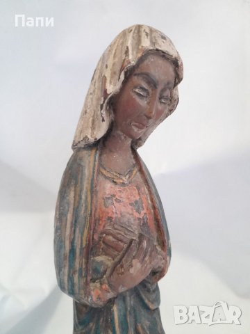 Дървена скулптура на Богородица от 19-ти век., снимка 10 - Антикварни и старинни предмети - 37378736