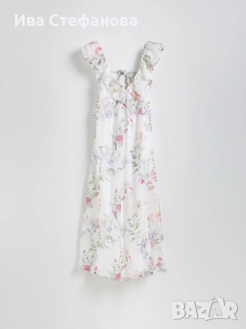 Разкошна нова феерична ежедневна елегантна дълга рокля флорален принт цветя волани къдри, снимка 3 - Рокли - 36748317