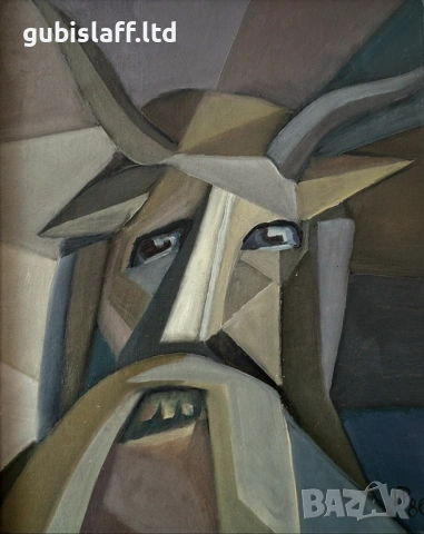 Картина "Кукерска маска", худ. Й. Русев, 1986 г., снимка 2 - Картини - 54132540