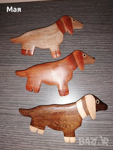 Дървена Art шнола куче 3 цвята, снимка 3 - Аксесоари за коса - 37132676